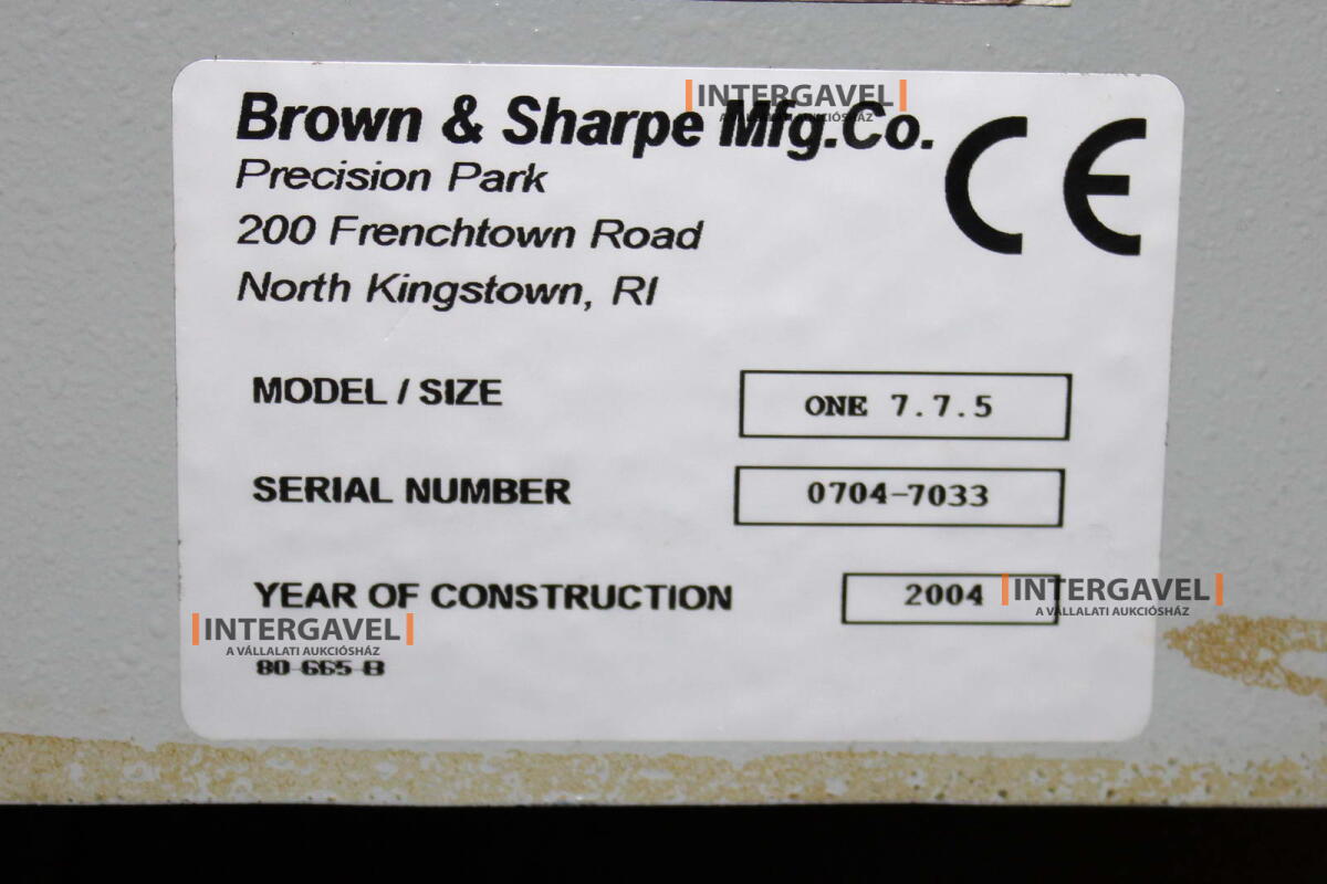 Mérőgép - Brown& Sharpe Mfg.Co., ONE 7.7.5 2