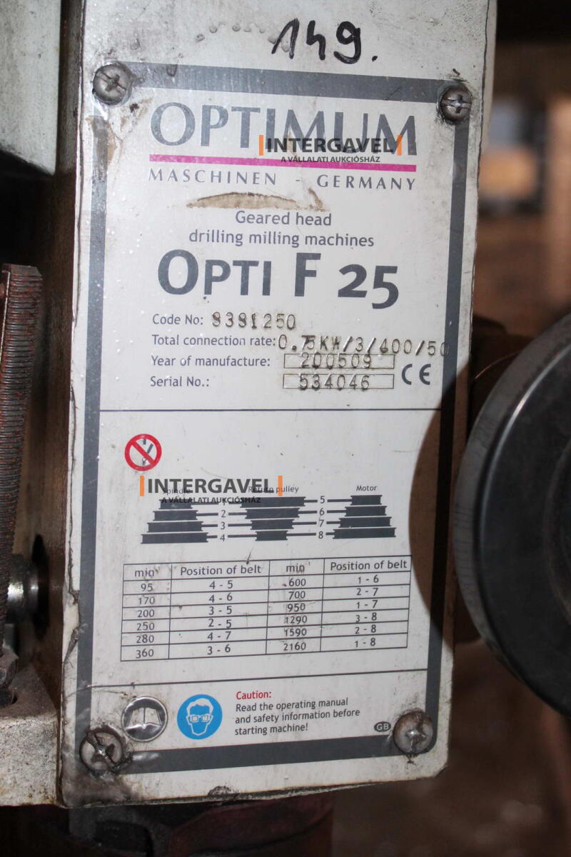 Fúrógép -  Optimum, Opti F 25 2