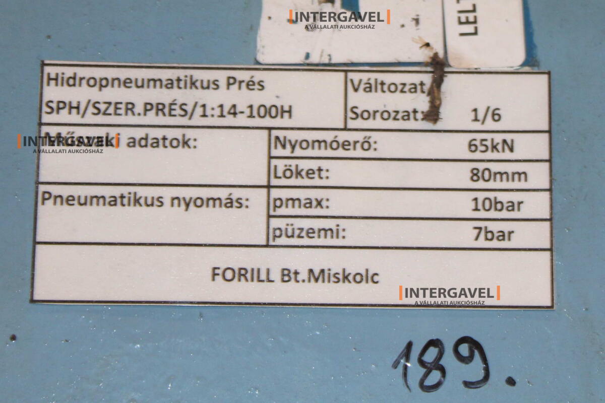 Hidropneumatikus prés 2