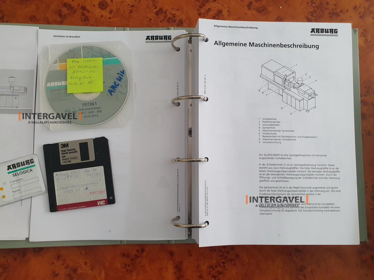 Arburg 470C 1600-800 Selogica (2005) fröccsöntő gép 11