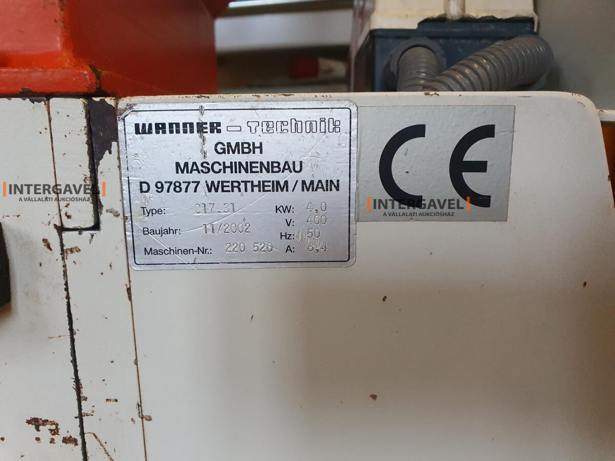 Wanner C17.31 sv (2004) műanyag daráló 4 kW-os motorral 8