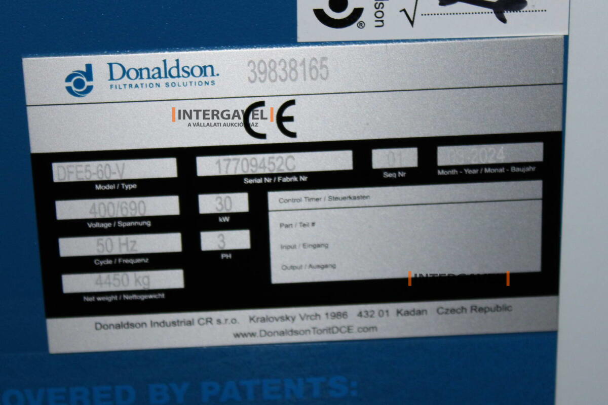 Elszívó egység - Donaldson, DFE5-60-V 2